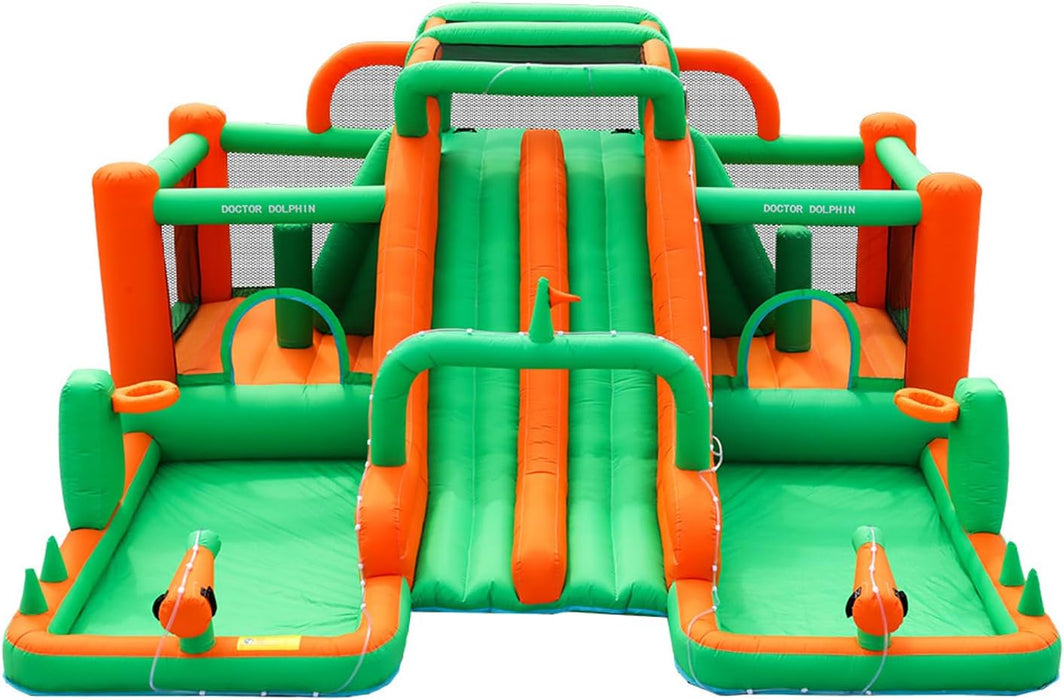 Inflatable Twin Water Slide for Kids Outdoor Play - Double the Fun, Twin Slide Mega Bouncer