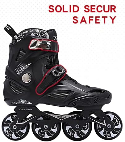 Inline Skates for Adult, Professional Single Row Roller Blades Speed Skating Shoes, Upgrade Wheel and Performance Skates with No Physical Brake