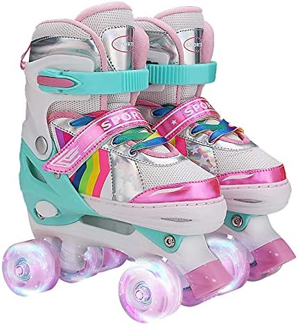 Roller Skates for Kids, Adjustable Roller Skates, with All Wheels Light up, Fun Illuminating for Girls and Kids, Rollerskates for Kids Beginners