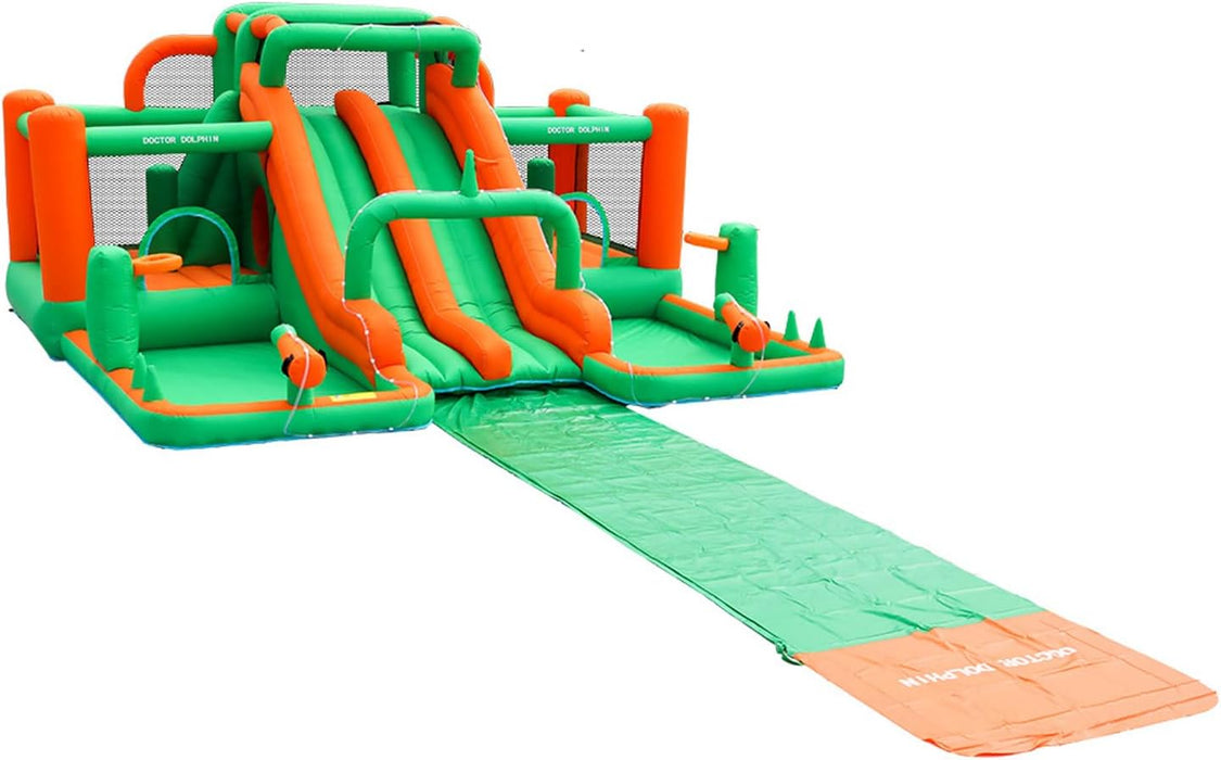 Inflatable Twin Water Slide for Kids Outdoor Play - Double the Fun, Twin Slide Mega Bouncer