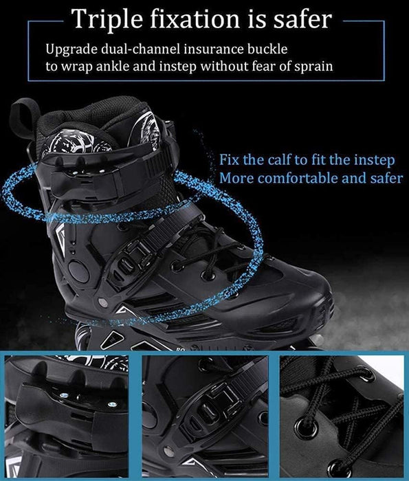 Professional adult skating shoes, Inline Skates for Adult, Single Row Roller Blades Speed Skating Shoes, Performance Skates No Physical Brake