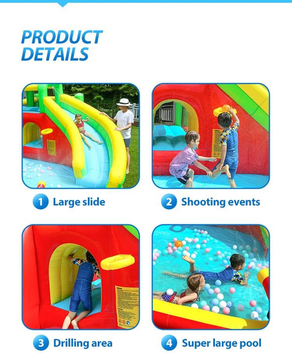 Inflatable Twin Water Slide for Kids Outdoor Play - Double the Fun, Twin with bouncer