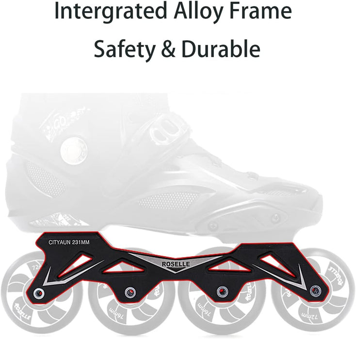 Inline Skates for Adult, Professional Single Row Roller Blades Speed Skating Shoes, Upgrade Wheel and Performance Skates with No Physical Brake