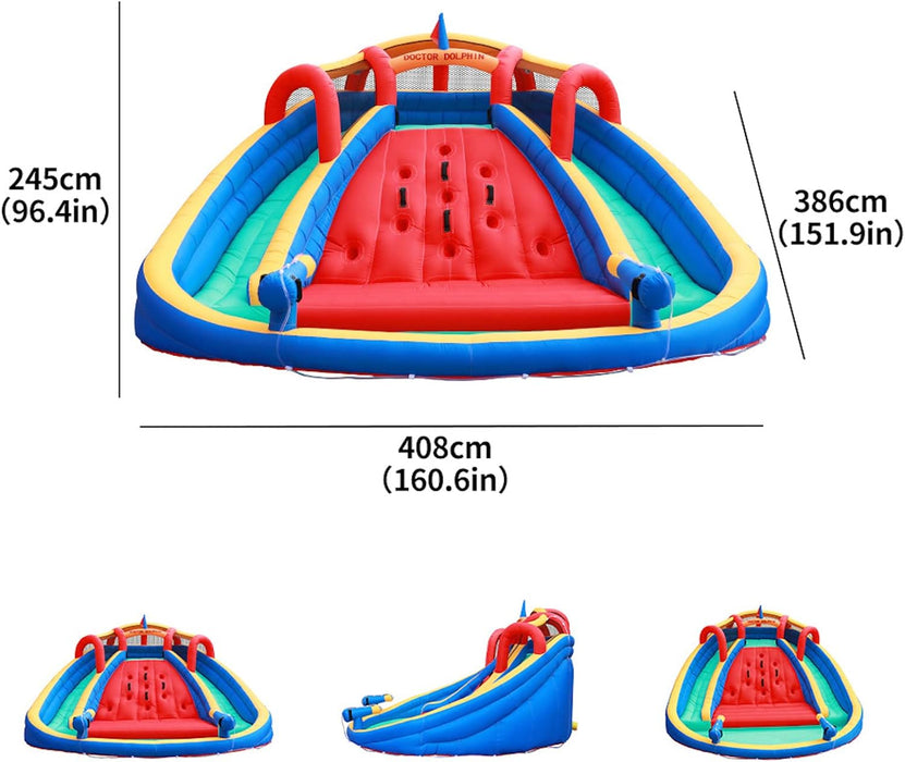 Inflatable Twin Water Slide for Kids Outdoor Play - Double the Fun, Twin Slide with climbing