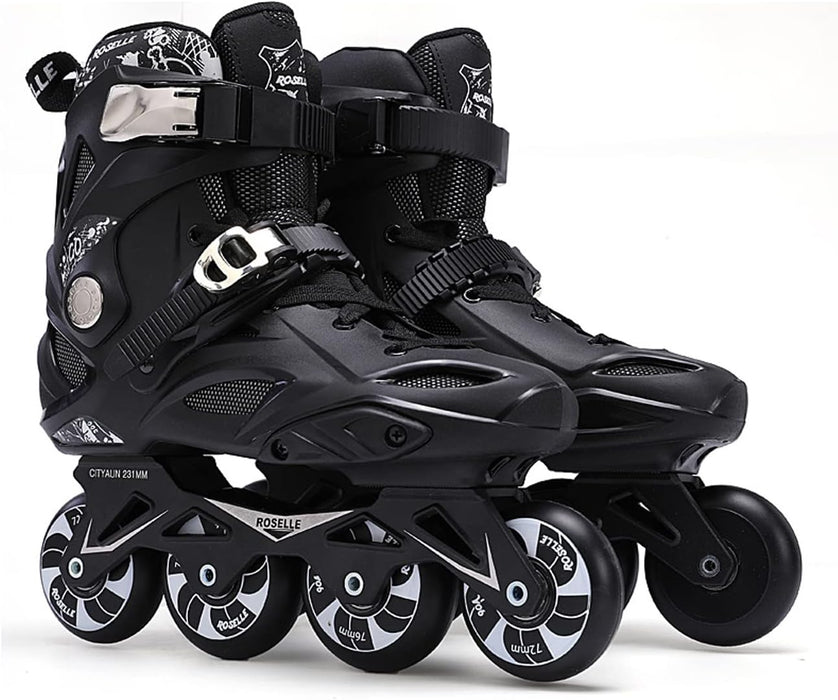 Inline Skates for Adult, Professional Single Row Roller Blades Speed Skating Shoes, Upgrade Wheel and Performance Skates with No Physical Brake