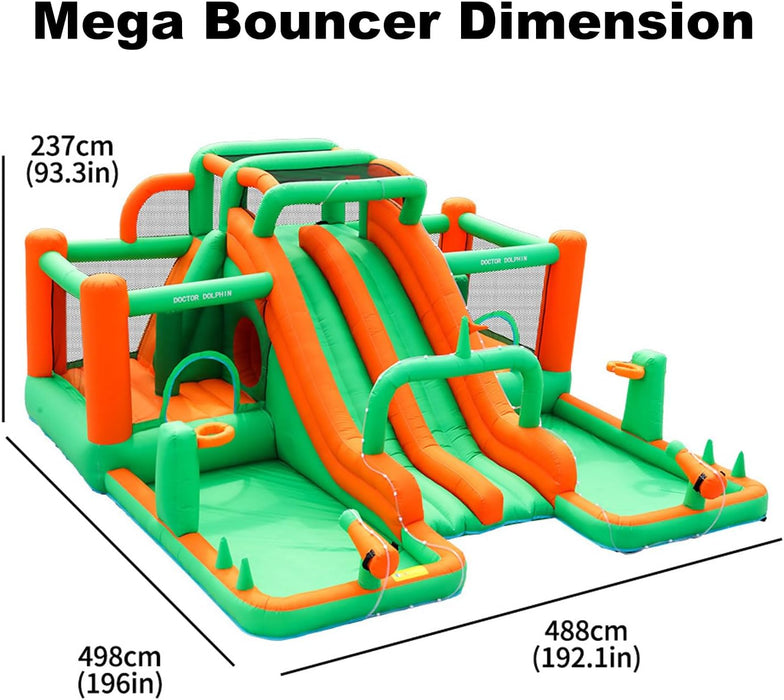 Inflatable Twin Water Slide for Kids Outdoor Play - Double the Fun, Twin Slide Mega Bouncer