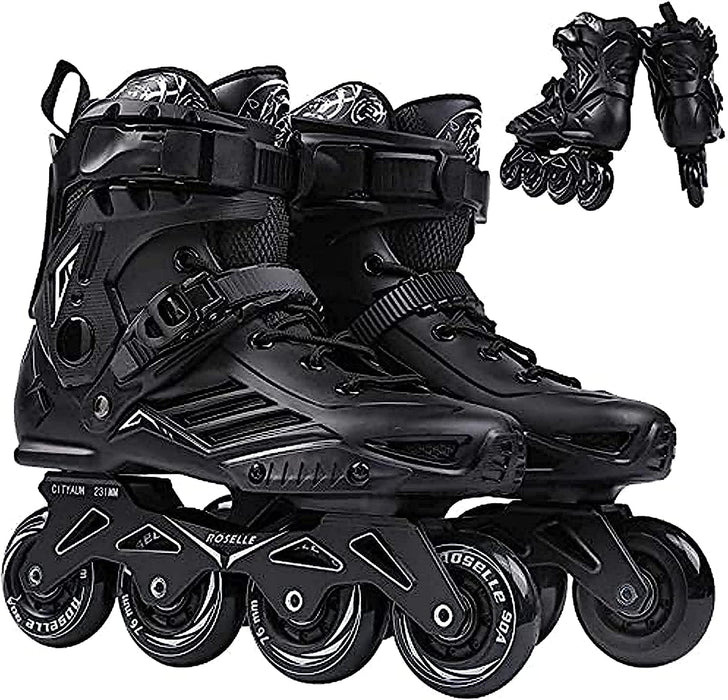 Professional adult skating shoes, Inline Skates for Adult, Single Row Roller Blades Speed Skating Shoes, Performance Skates No Physical Brake