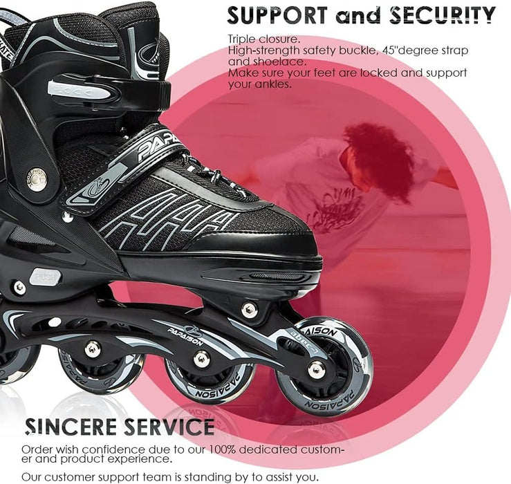 Professional Inline Skating Shoes For Kids and Adults, 8 Lighting Wheel Comfort Skate Shoes, Children and Adults roller skates