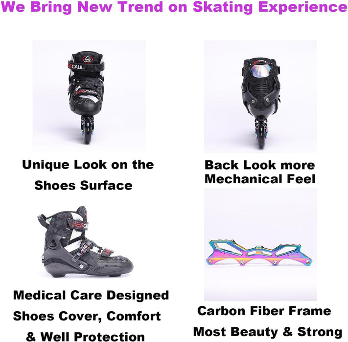 GT-WHEEL Luxury Carbon Fiber Professional Inline Skating Shoes, Adult Performance Skating Shoes Outdoor Fun Play