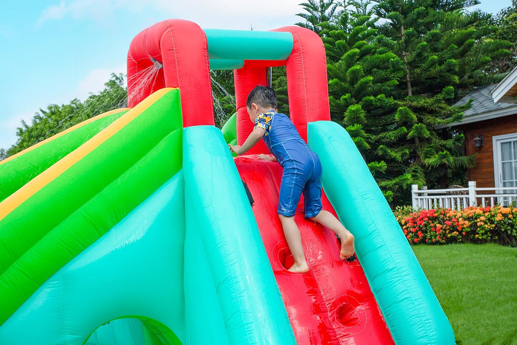 Inflatable Twin Water Slide for Kids Outdoor Play - Double the Fun