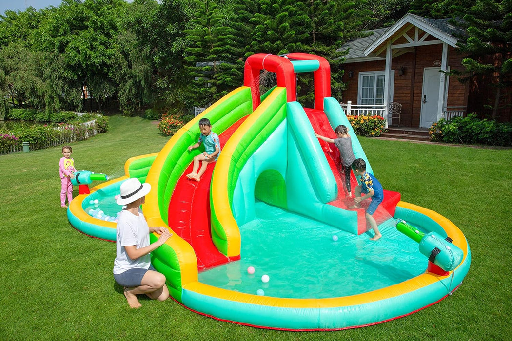 Inflatable Twin Water Slide for Kids Outdoor Play - Double the Fun