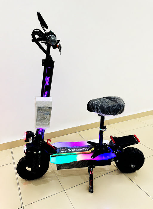 Adult Electric Scooter with Flowing LED Lights and Dynamic LED Display – 3500W Motor, 70 km/h Speed