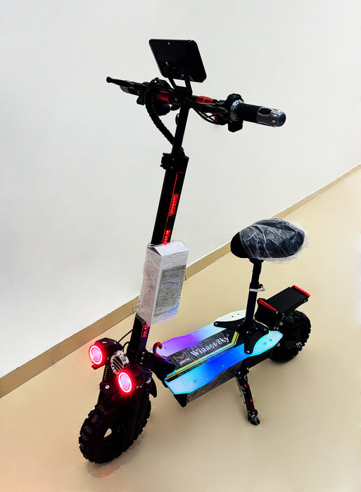 Adult Electric Scooter with Flowing LED Lights and Dynamic LED Display – 3500W Motor, 70 km/h Speed