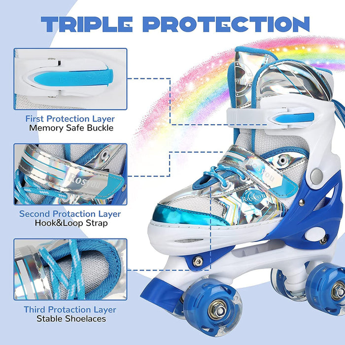 Roller Skates for Kids, Adjustable Roller Skates, with All Wheels Light up, Fun Illuminating for Girls and Kids, Rollerskates for Kids Beginners