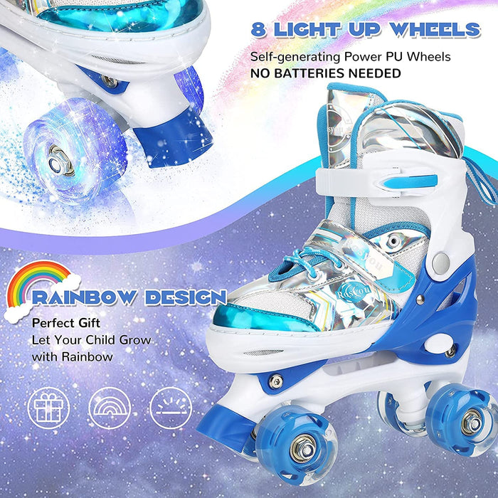 Roller Skates for Kids, Adjustable Roller Skates, with All Wheels Light up, Fun Illuminating for Girls and Kids, Rollerskates for Kids Beginners