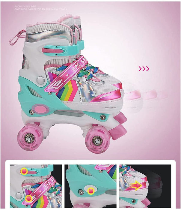 Roller Skates for Kids, Adjustable Roller Skates, with All Wheels Light up, Fun Illuminating for Girls and Kids, Rollerskates for Kids Beginners