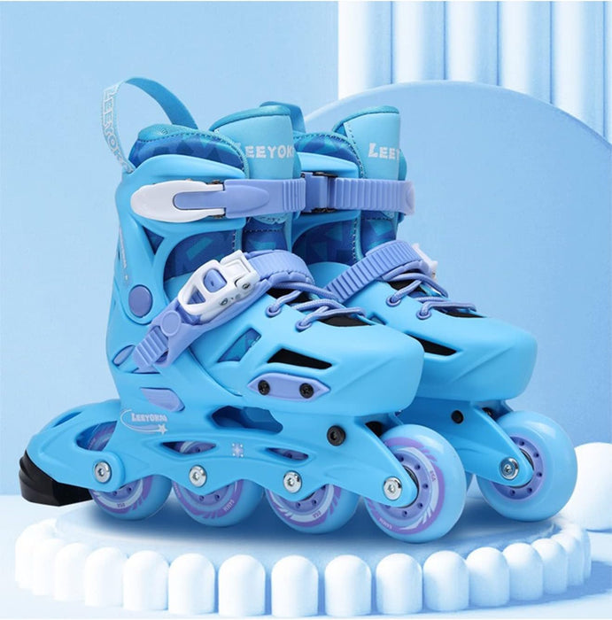 GT-Wheel Kids Adjustable Skating Shoes with 3 Mode & Four PU Wheel