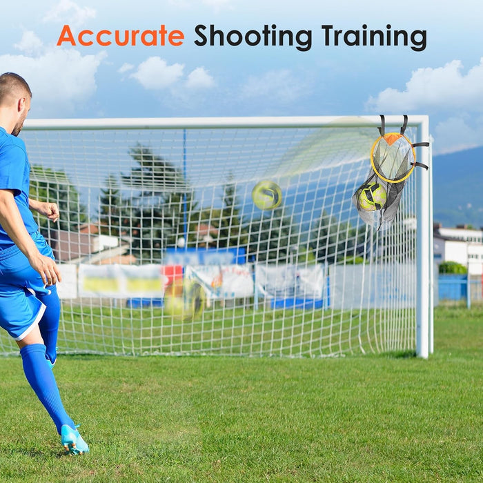 Goal Target Net Soccer Top Corner Target Bins Set Easy Setup for Accurate Shooting Training with Carrying Bag(2 Pcs)