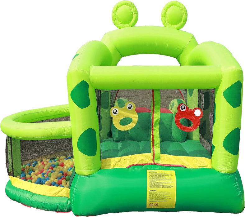 GT-Wheel Inflatable Froggy Design Bouncy Castle, Bouncing Slide with Bobo Pool