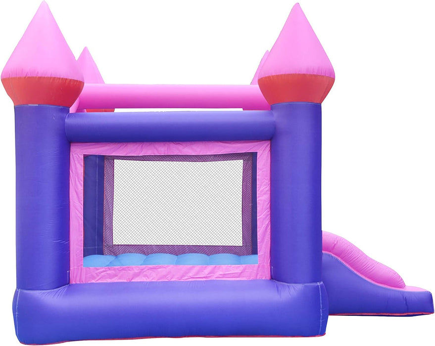 GT-Wheel Inflatable Bouncy Castle, Princess Design Bouncing Slide, Purple & Pink