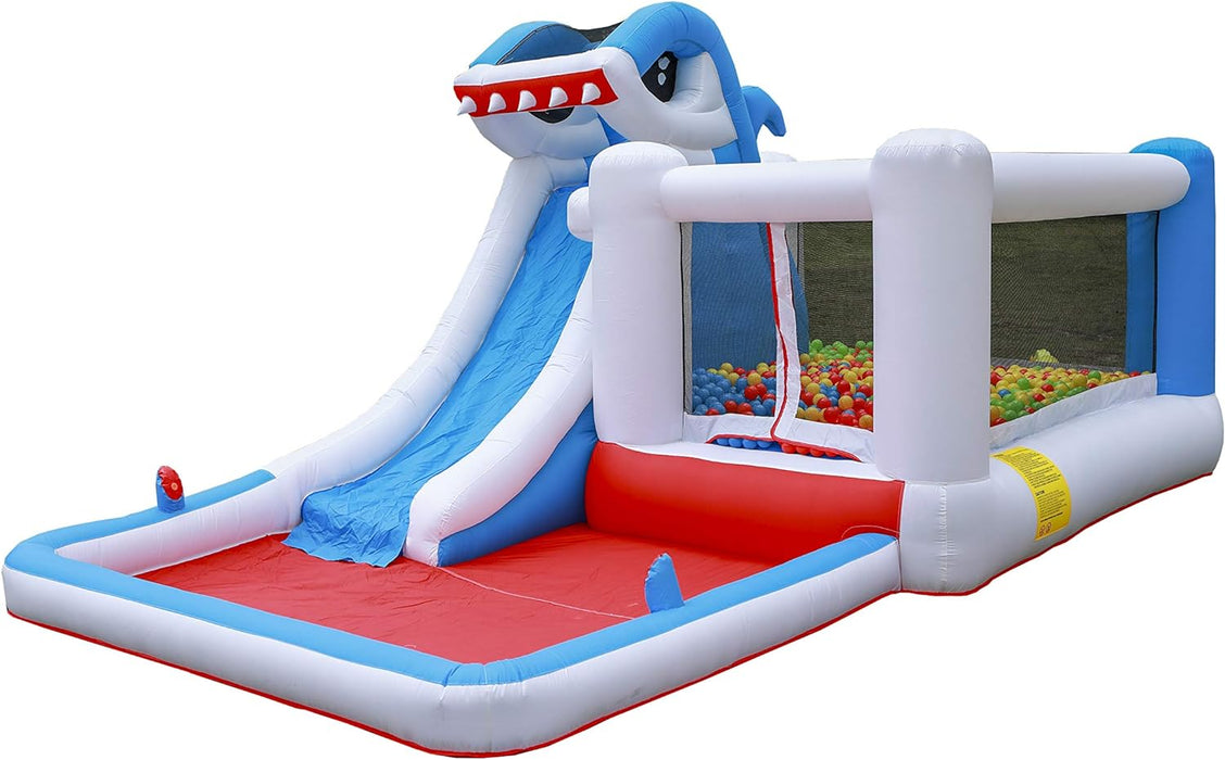 GT-Wheel Shark Design Kids Inflatable Water Slide Bouncy Castle