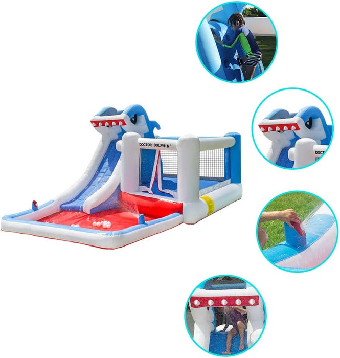 GT-Wheel Shark Design Kids Inflatable Water Slide Bouncy Castle