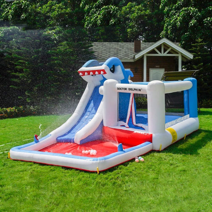 GT-Wheel Shark Design Kids Inflatable Water Slide Bouncy Castle