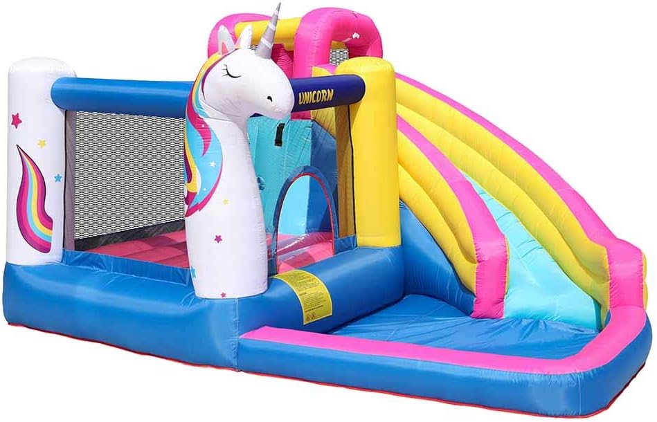 GT-Wheel Inflatable Water Park Unicorn bouncer with Water slide