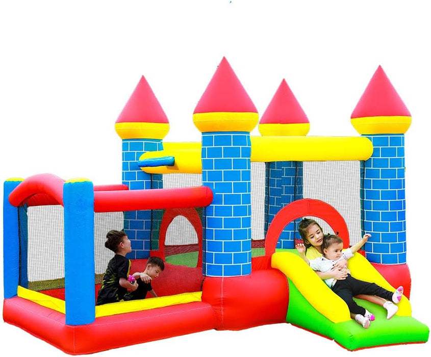 GT-Wheel Outdoor Inflatable Bouncer Kids Bouncy Castle With Slide For Children (Castle Red)