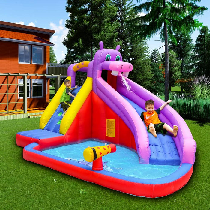 GT-Wheel Hippo Design Inflatable Bouncy Castle Water Park Slide