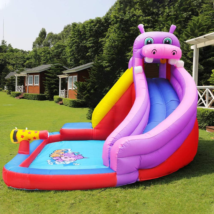 GT-Wheel Hippo Design Inflatable Bouncy Castle Water Park Slide