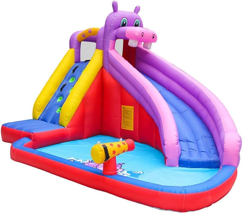 GT-Wheel Hippo Design Inflatable Bouncy Castle Water Park Slide