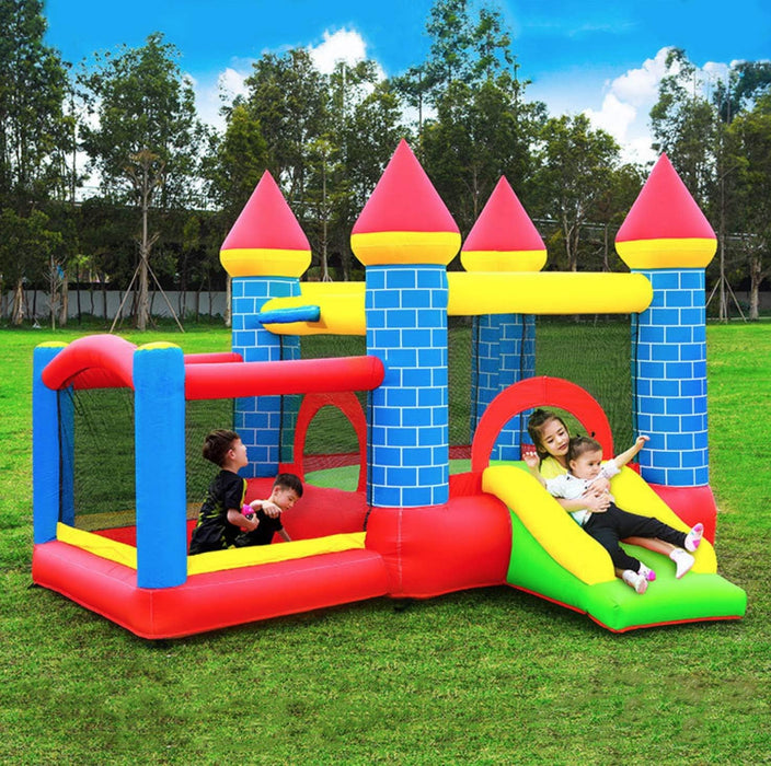 GT-Wheel Outdoor Inflatable Bouncer Kids Bouncy Castle With Slide For Children (Castle Red)