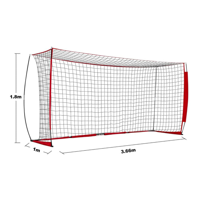 Portable Net Collapsible Metal Base Quick Setup Ultra Portable Full Size Framed Soccer Goal, 3.66x1.8x1m